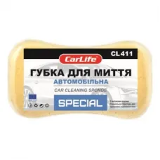 Губка для миття CarLife SPESIAL з великими порами 220x120x60mm, жовта (CL-411)