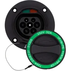 Розетка для заряджання електромобіля HiSmart Type 2 Mennekes (Male), 32A, 3-фазная (EV200252)