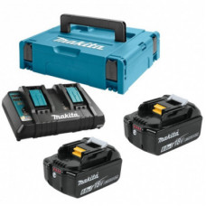 Набір акумулятор + зарядний пристрій Makita набір LXT (BL1860Bx2, DC18RD, Makpac3) (198077-8)