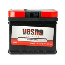 Аккумулятор автомобильный Vesna 54 Ah/12V Premium Euro (415 254)