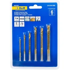 Набор сверл S&R Meister сверл-фрез 6 шт.:3, 4, 5, 6, 6.5, 8 мм дер./мет./пластик (216816000)