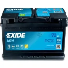 Акумулятор автомобільний EXIDE START-STOP AGM 72Ah 760EN (EK720)
