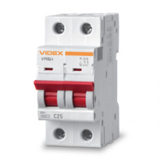 Автоматичний вимикач Videx RS4 RESIST 2п 25А С 4,5кА (VF-RS4-AV2C25)