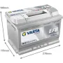 Акумулятор автомобільний Varta BlueDynamicEFB70AhЕв(-/+)(760EN) N70 (570500076)