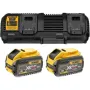 Набір акумулятор + зарядний пристрій DeWALT ЗП 10.8,/4.4/18/54V, 4А, 2x9Ah(18V)/3Ah(54V) (DCB132X2)