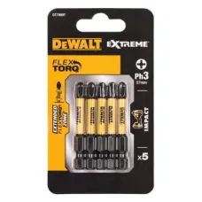 Набір біт DeWALT IMPACT TORSION, ударні, Philips, Ph3, L = 57 мм, 5 шт (DT7999T)