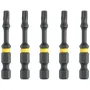 Набор бит DeWALT IMPACT TORSION, ударные, Torx, T25, L=57 мм, 5 шт (DT7396T)