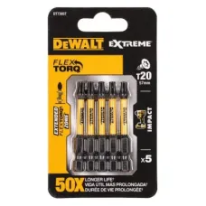 Набор бит DeWALT IMPACT TORSION, ударные, Torx, Т20, L=57 мм, 5 шт (DT7395T)
