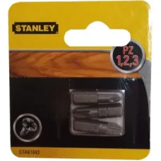 Набор бит Stanley Pozidriv, Pz1, Pz2, Pz3, L = 25 мм, 3 шт, блистер (STA61043)