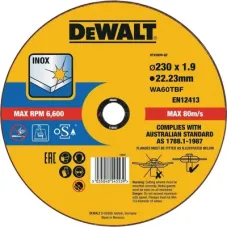 Круг відрізний DeWALT INOX, нержавіюча сталь/листовий метал, 230х1.9х22.23 мм (DT43909)
