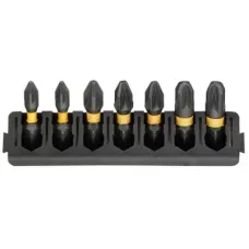 Набір біт DeWALT в касеті для Tough Case, FlexTorq, L = 25 мм, Pz1 – 2 шт, Pz2 – 3 шт, Pz3 – 2 шт (DT70812)