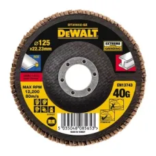 Круг зачистний DeWALT пелюстковий INOX Extreme, метал, 125x22.23 мм, G 40 мкм (DT30602)