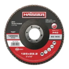 Круг зачистний HAISSER пелюстковий плоский - 125х22,2 P40, Т27 (88863)