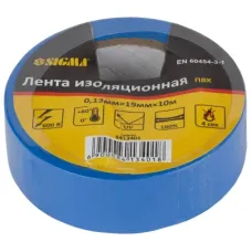 Ізоляційна стрічка Sigma ПВХ синя 0.13мм*19мм*10м (8413401)