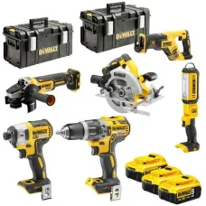 Набір електроіструментів DeWALT 6 од., 3*5Ah, 2 кейси TOUGH SYSTEM (DCK623P3)