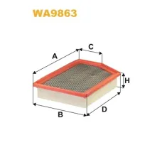 Воздушный фильтр для автомобиля Wixfiltron WA9863