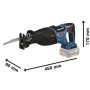 Сабельная пила Bosch GSA 185-LI, 18 В, пропил 230мм, ход 28мм (без АКБ и ЗУ (0.601.6C0.020)