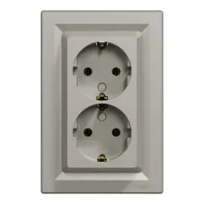 Розетка Schneider Electric ASFORA с заземлением двойная бронза 16А (EPH9900169)