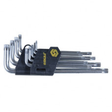 Ключ Sigma набір TORX 9шт T10-T50мм CrV, середні з отвором (4022221)