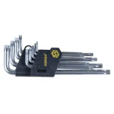 Ключ Sigma набір TORX 9шт T10-T50мм CrV, середні з отвором (4022221)