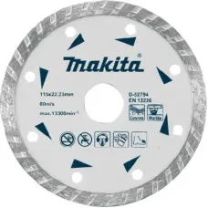 Круг відрізний Makita алмазний по бетону та мармуру турбо 115x22.23 мм (D-52794)