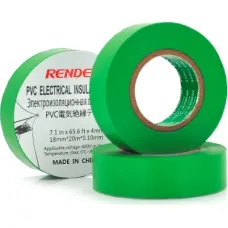 Изоляционная лента Render 0.10мм*18мм*20м Green, temp-10+80°С, 2000V, 10 шт. (0,10мм*18мм*20м-G)