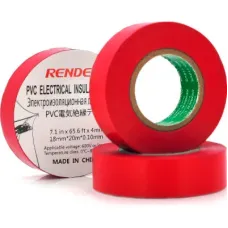 Изоляционная лента Render 0.10мм*18мм*20м Red, temp-10+80°С, 2000V, 10 шт. (0,10мм*18мм*20м-R)