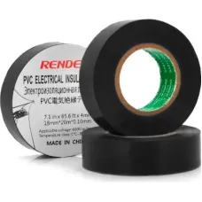 Изоляционная лента Render 0.19мм*16мм*7м Black, temp-10+80°С, 2000V, 10 шт. (0,19мм*16мм*7м-Bk)