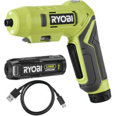 Викрутка акумуляторна Ryobi RSDP4-120G 4В, USB, Lithium, 1х2Ah, 5Нм, 200об/хв, поворотна ручка (5133005958)