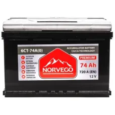Аккумулятор автомобильный NORVEGO ВЕСТА Premium 74A +прав (0) (720 пуск)