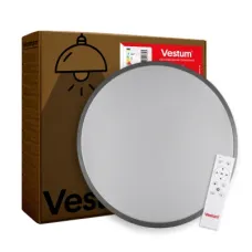 Светильник Vestum RING матовий 80W 480*60мм 3000К-6500К з ДК срібний (VS-91058)