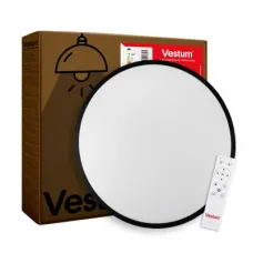 Светильник Vestum RING матовий 80W 480*60мм 3000К-6500К з ДК чорний (VS-91056)