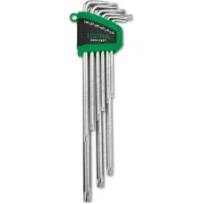 Ключ Toptul Г-подібний TORX T10-T50 9шт. супердовгий з отвором (GSN-09ET)