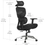 Офісне крісло Mealux D1 Air Fabric Black (HF-D1 F/B)