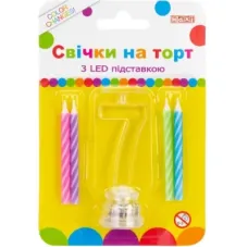 Свічка Maxi 4 шт. на торт з LED підставкою 