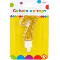 Свічка Maxi золотиста двостороння з блискітками 