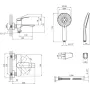 Душевой гарнитур Kroner Graz-GRP060 + змішувач Graz-GRP010 (CVS30153)