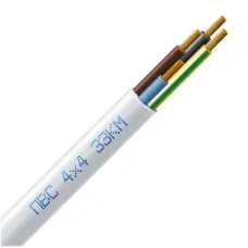 Кабель силовий ЗЗКМ 4х4 кв.мм гнучкий, мідний, 100м (ПВС 4x4 ECG)