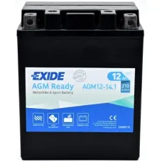 Аккумулятор автомобильный EXIDE Мото Ready AGM 12Ah (+/-) (210EN) (AGM12-14.1)