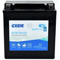 Аккумулятор автомобильный EXIDE Мото Ready AGM 14Ah (+/-) (215EN) (AGM12-15)