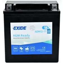 Аккумулятор автомобильный EXIDE Мото Ready AGM 18Ah (+/-) (230EN) (AGM12-17)