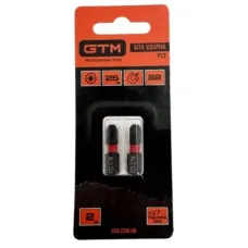 Біта для шуруповерта GTM ударних, PZ3, 25мм, 2шт. (SBI-Z3-25B)