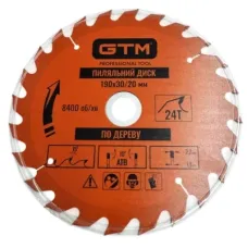 Диск пильний GTM 190×30мм, 24 зуби, по дереву (SBW-19024)