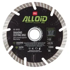 Круг відрізний Alloid Pro, алмазний, Deep Cutting, 125мм (DS-18125)