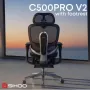Офисное кресло Sihoo C500 V2, Black, с подставкой для ног (C500-V2-B101-JT)