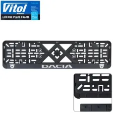 Рамка номерного знака Vitol з рельєфним написом DACIA (RN-VCH-15650-SR-DC)