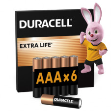 Батарейка Duracell AAA лужні 6 шт. в упаковці (5000394107472 / 81483511)
