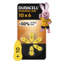 Батарейка Duracell для слуховых аппаратов размер 10, 6 шт. в упаковке (5007510/5011445)