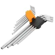 Ключ Tolsen подовжених ключів Torx з отвором 9 шт Т10-Т50 (20057)