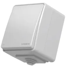 Вимикач Videx BINERA IP65 зовнішній 1кл сірий (VF-BNW11-36125)